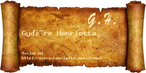 Györe Henrietta névjegykártya