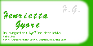 henrietta gyore business card